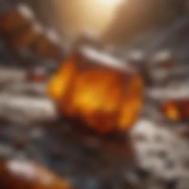 The Geological Journey of Amber Formation A diagram illustrating the formation of amber over millions of years