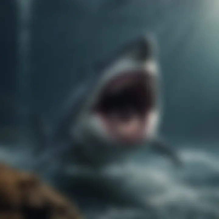 Artistic rendition of megalodon in its habitat
