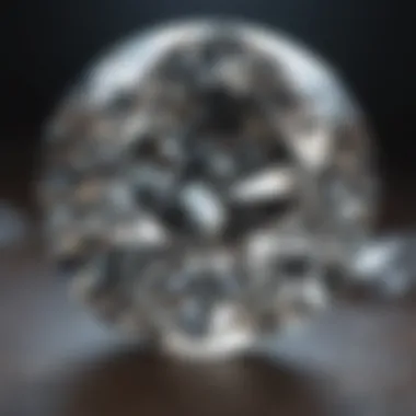 A close-up view of a diamond showcasing its clarity and brilliance