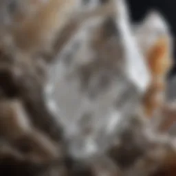 Close-up of a rock crystal stone showcasing its clarity and internal structures