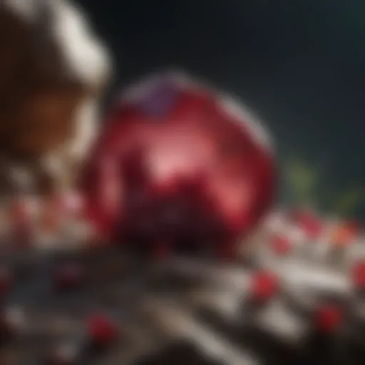 Raw ruby embedded in host rock