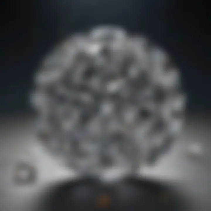 Illustration depicting the atomic structure of diamond.