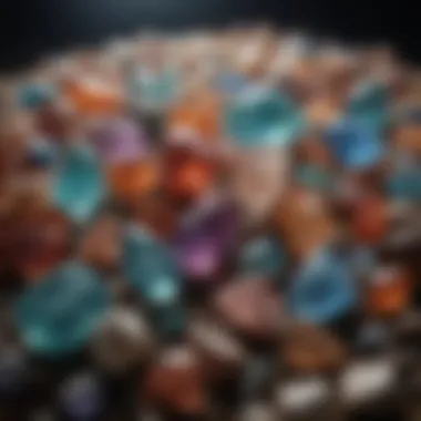 Diverse Crystals for Identification An array of colorful crystals laid out for identification