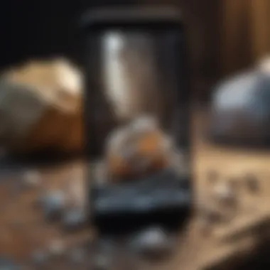 Crystal Identification App in Action A smartphone displaying a crystal identification application