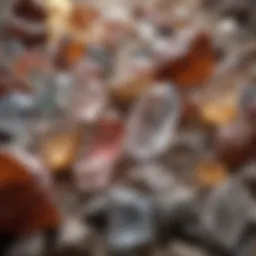 A stunning array of quartz crystals showcasing different types and colors