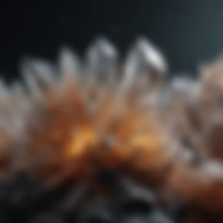 Visual representation of the factors influencing crystallization such as temperature and pressure.