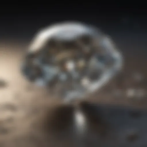 A close-up view of a diamond showcasing its brilliance and clarity