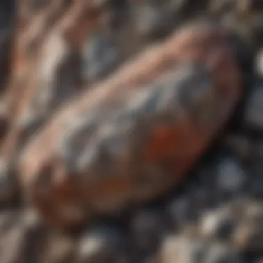 Close-up view of kimberlite rock formation showcasing its unique texture and color variations.