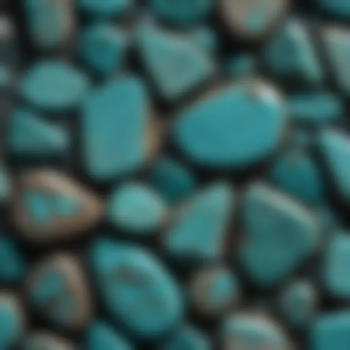 Natural turquoise stone with matrix patterns