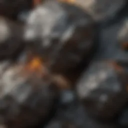 Close-up view of a meteorite showcasing its unique texture and surface features.