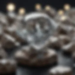 Close-up view of a diamond showcasing its crystalline structure