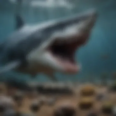 An artistic rendering of megalodon in its natural habitat.