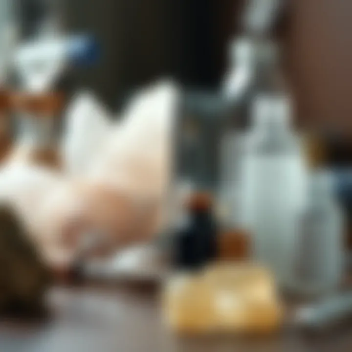 An array of cleaning tools suitable for crystal maintenance