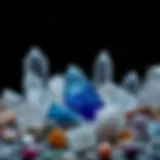 A collection of sparkling crystals arranged aesthetically