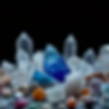 A collection of sparkling crystals arranged aesthetically