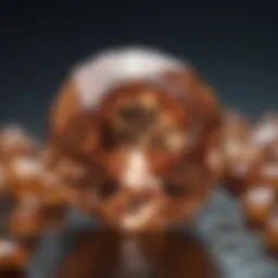 Close-up view of a natural zircon stone showcasing its brilliant facets and colors.